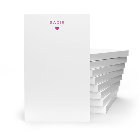 Single Heart Stack of Small Notepads